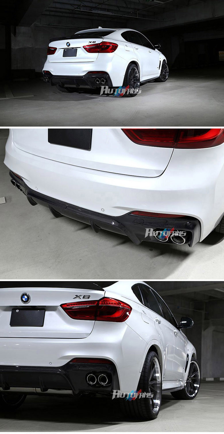 Диффузор заднего бампера AF Type-1 (карбон) M-tech/M-sport Carbon Fiber BMW X6 (F16)