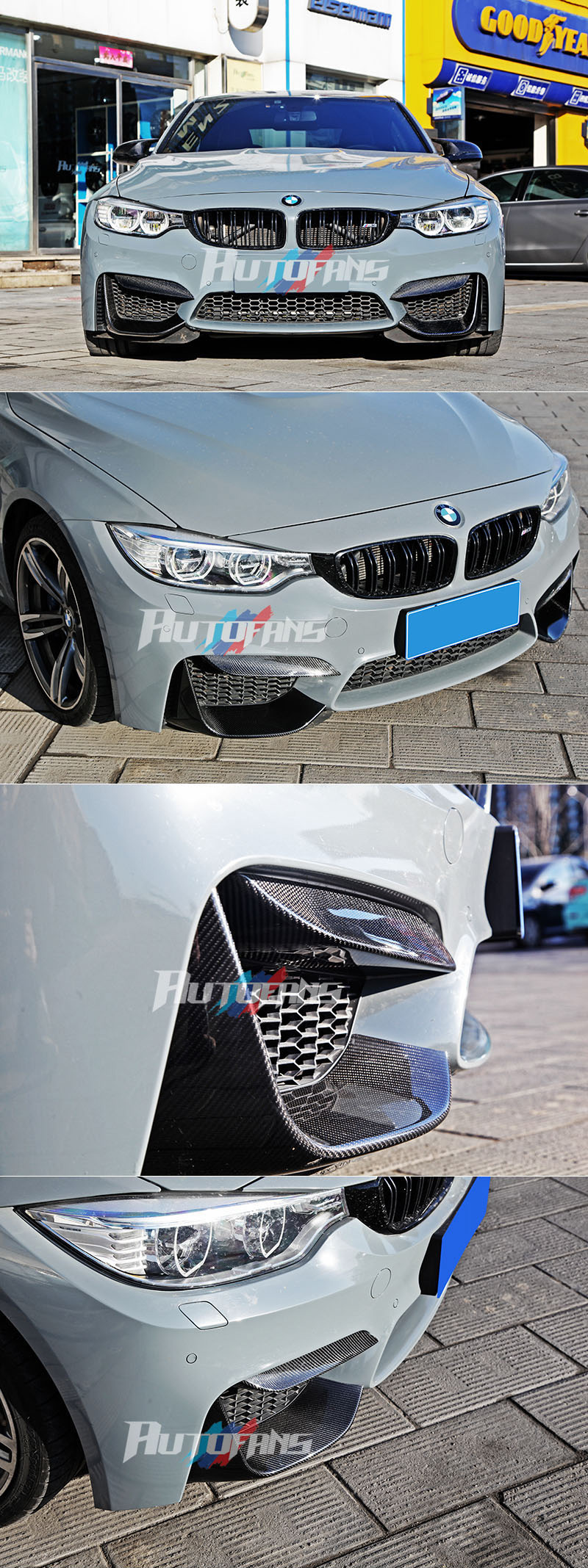 Карбоновые вставки переднего бампера M Type-2 (карбон) Carbon Fiber BMW M3/M4 (F80/F82)