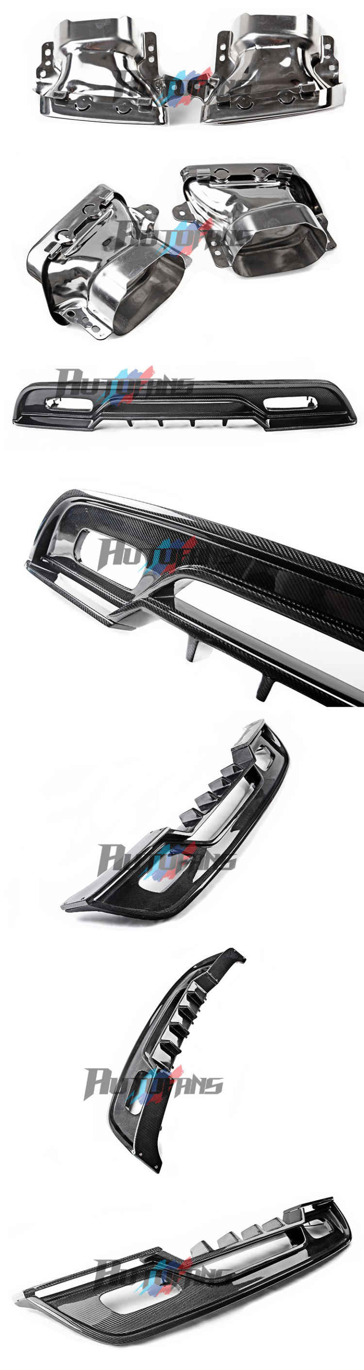 Carbon-Fiber-Rear-Diffuser-For-Mercedes-Benz-W176-A250-Amg-Pakage-Including-The-Exhaust-Tailpipe