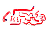 Комплект силиконовых патрубков радиатора JS Performance (красный) Honda Civic Type-R FN2 (2006-09)