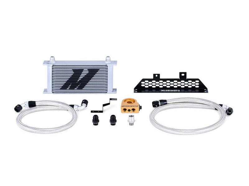 Масляный радиатор (маслокулер) с термостатом Mishimoto Oil Cooler (Silver) для Ford Focus ST (MK3) 2.0L EcoBoost (2013-17)