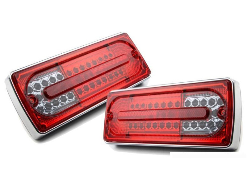 Задние фонари со светодиодами LED (красный/хром)