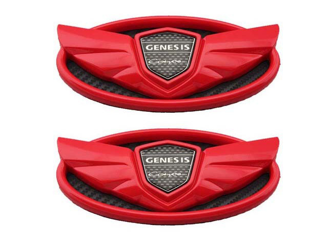 Эмблемы капота и багажника KDM Genesis (красные)