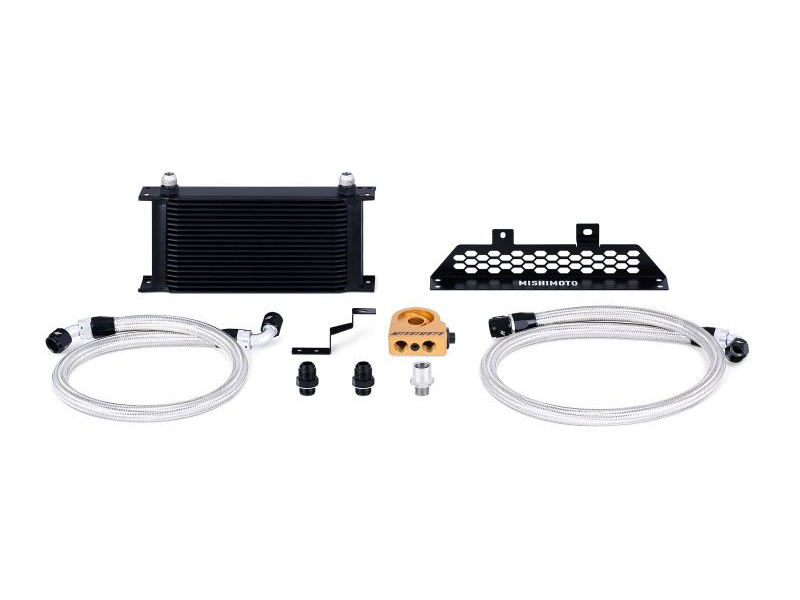 Масляный радиатор (маслокулер) с термостатом Mishimoto Oil Cooler (Black) для Ford Focus ST (MK3) 2.0L EcoBoost (2013-17)