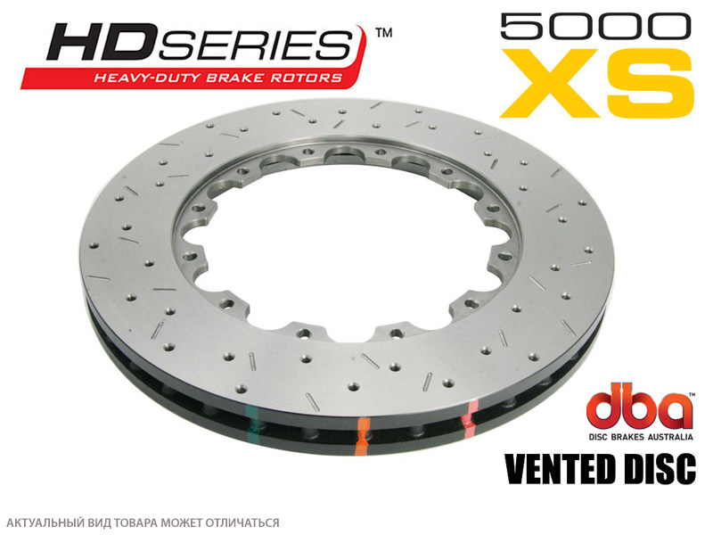 Ротор тормозного диска DBA 5000 Series XS (перфорация/насечки) для Dodge Viper SRT-10 (2003-2005) 355x32mm Перед 52448.1XS