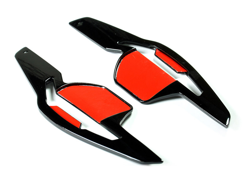 Удлиненные подрулевые лепестки (чёрный/красный) DSG Audi