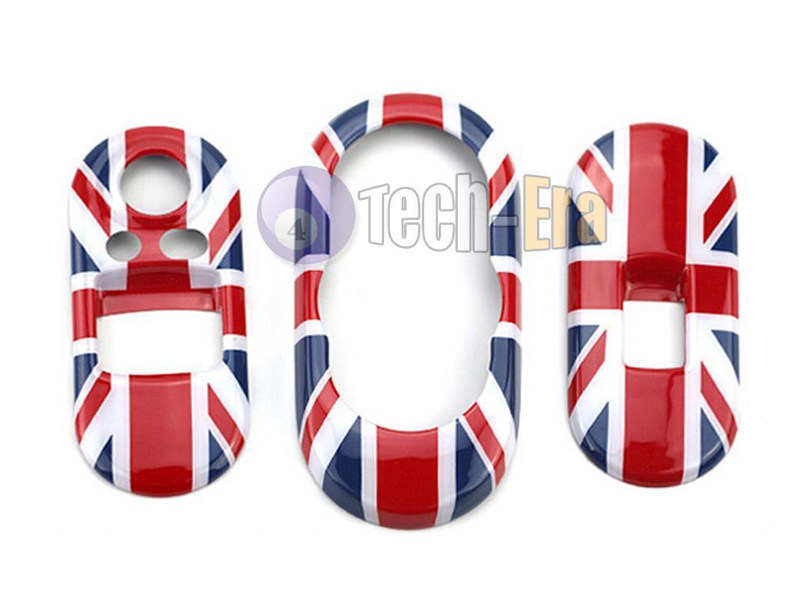 Накладки консолей переключателей MINI Union Jack UK Flag (красный)
