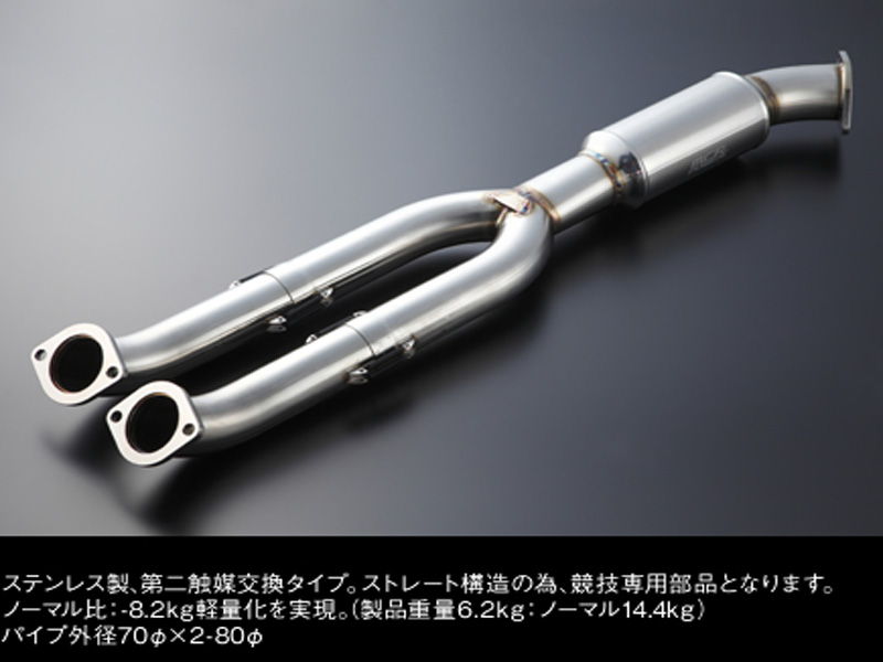 Средняя часть (Y-pipe) MCR Straight Steel Frontpipe для Nissan GT-R R35 (09+)