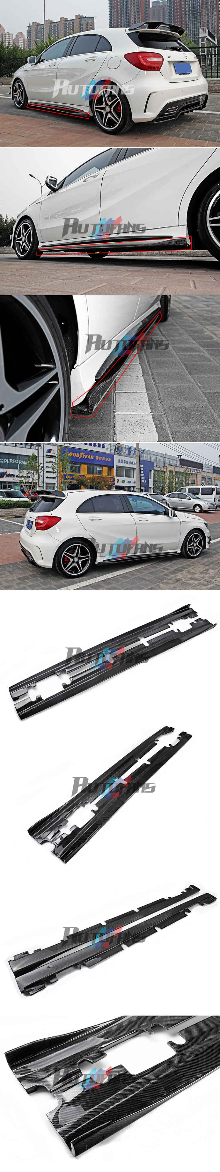Carbon Fiber Side Skirts For Mercedes Benz A176 W176 A250 Amg Pakage A45