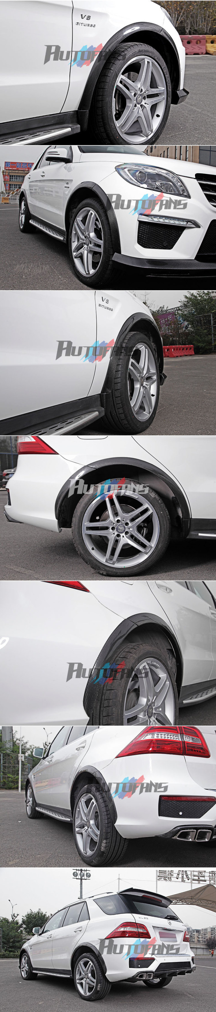 Карбоновые накладоки для расширения колесных арок Mercedes-Benz АМГ МЛ-класс (W166) ML63 AMG Carbon