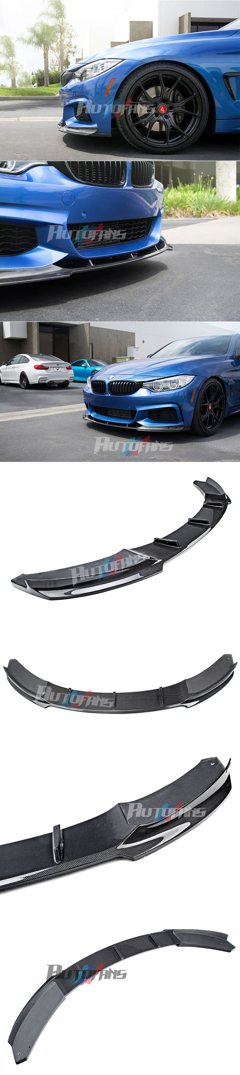 Накладка для переднего бампера AF Type-3 (карбон) M-tech/M-sport Carbon Fiber BMW 4-Series (F32/F33/F36)