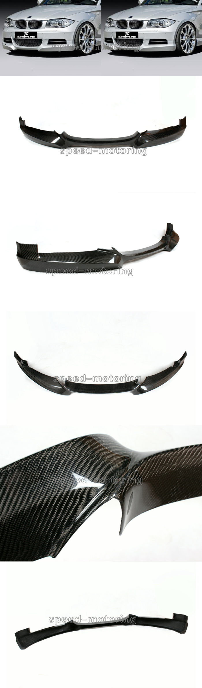 Carbon Fiber Front Lip Splitter Flaps For BMW E82 E88 135i Coupe M-tech Bumper.jpg