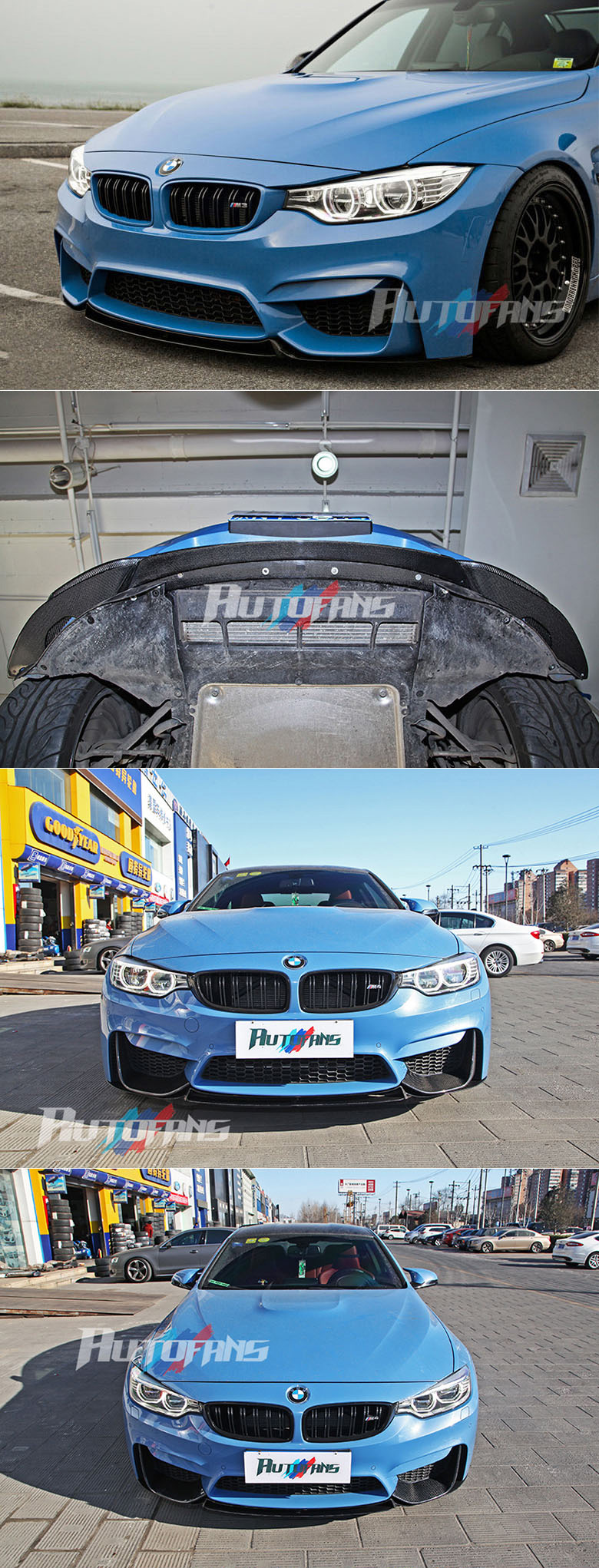 Накладка переднего бампера V4 (карбон) Carbon Fiber BMW M3/M4 (F8X)