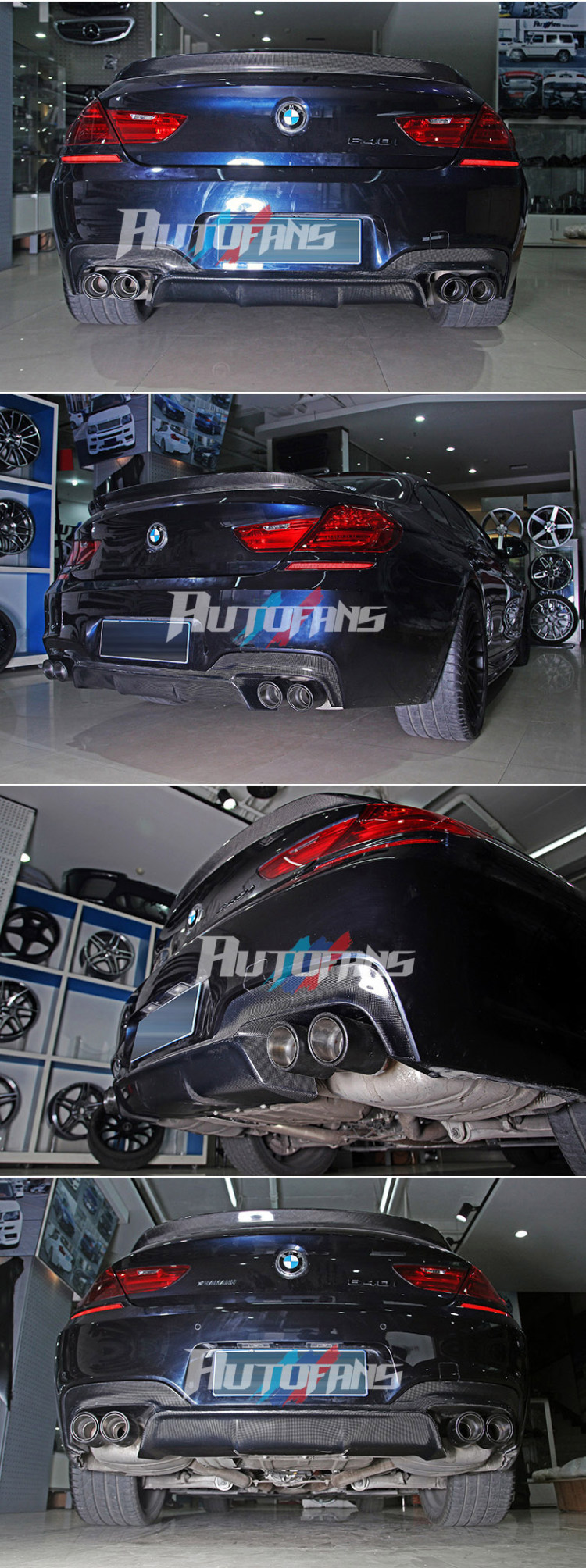 Диффузор заднего бампера BMW-F06-F12-F13-M-Sport-M-tech Carbon Fiber