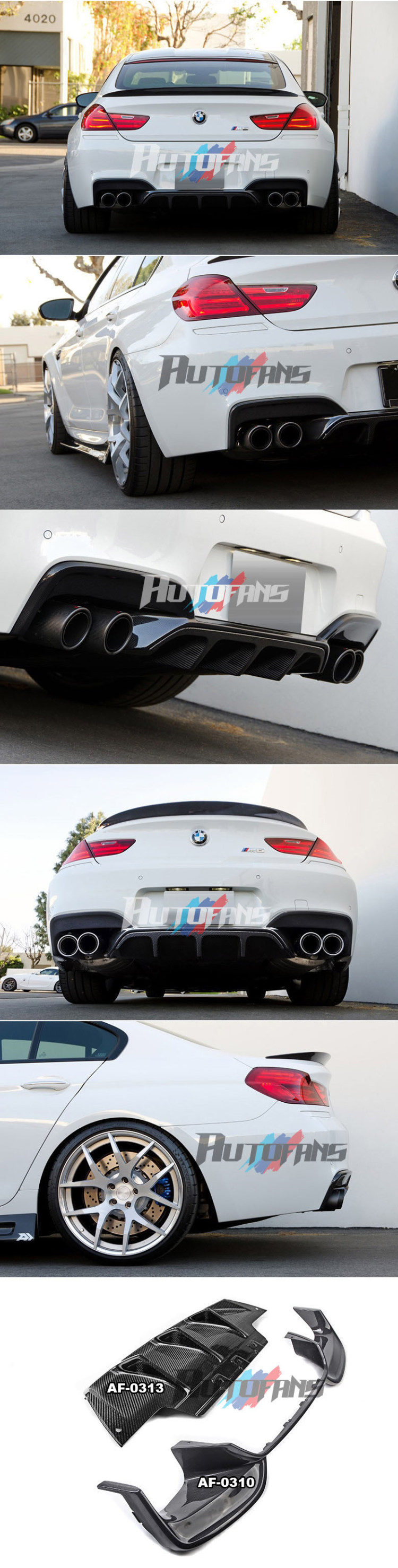 Карбоновый диффузор заднего бампера Performance BMW M6 (F12, F13, M6, F06  Gran Coupe, M-Sport, M-tech) Carbon