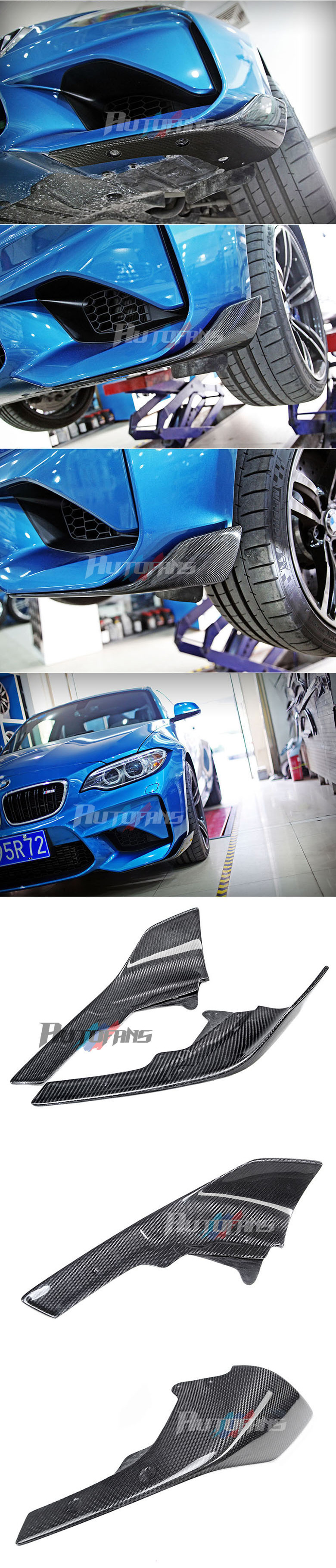 Сплиттеры переднего бампера M Performance (карбон) Carbon Fiber BMW (F87) M2