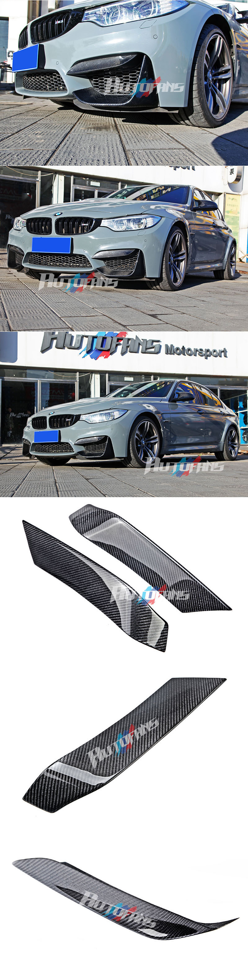 Карбоновые вставки переднего бампера M Type-2 (карбон) Carbon Fiber BMW M3/M4 F80/F82