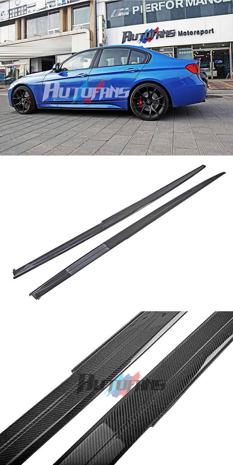Расширительные накладки боковых порогов (карбон) Carbon Fiber BMW F30 3-Series 320i 328i 335i