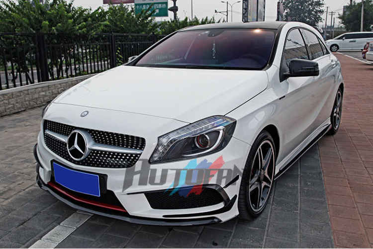 Carbon-Fiber-OE-Style-Front-Spolier-Lip-Spoiler-For-Mercedes-Benz-W176-A250-Amg