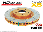 Спортивные тормозные диски DBA 4000 Series XS (перфорация/насечки) Infiniti FX50/G37 Sport (2008-2012), Nissan 370Z (2009-2012) со Sport Package Перед 42314BLKXS