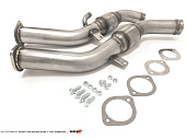 Спортивные даунпайпы (downpipes) AMS Red Alpha (катализаторы Gesi UHO) для Infiniti Q50/Q60 3.0L V6 Twin Turbo (VR30DDTT)