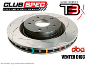 Спортивные тормозные диски DBA T3 Clubspec 4000 Series (насечки) Chevrolet Corvette C6 Z51 (2005-2006) Перед 42990S